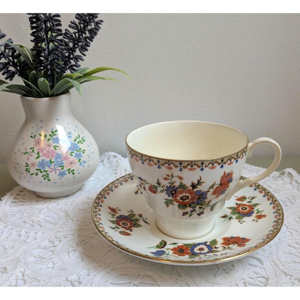 Vintage Aynsley Bone China Tea Cup and Saucer, England Floral Teacup Set